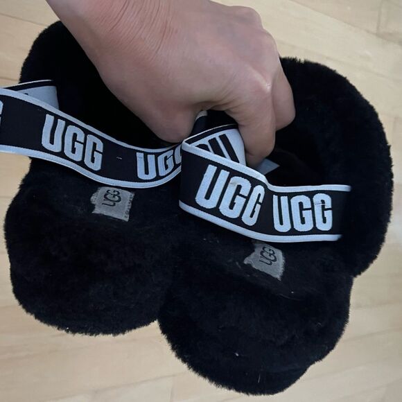 UGG Fluff Yeah Slide Sandal in Black 10 - Picture 5 of 12